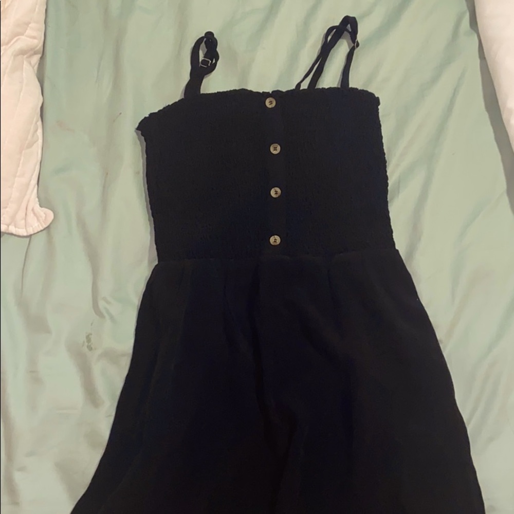 hollister black button dress